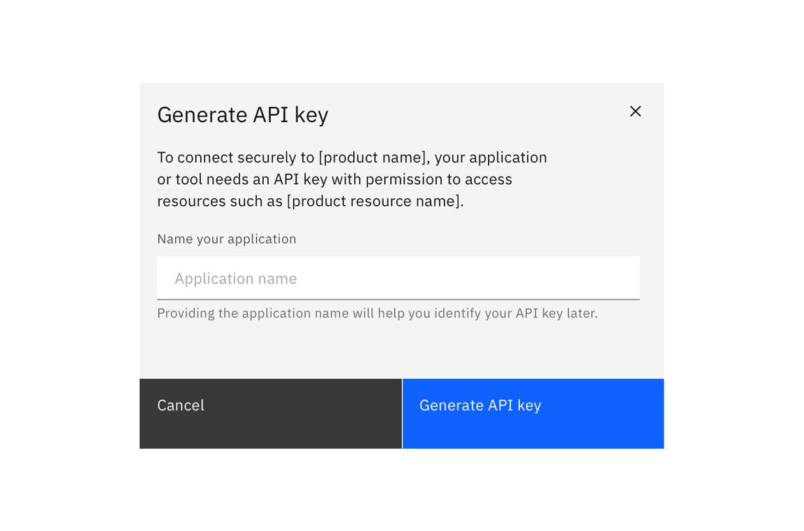 Example of an API key with a custom name Example of an API key with a custom name